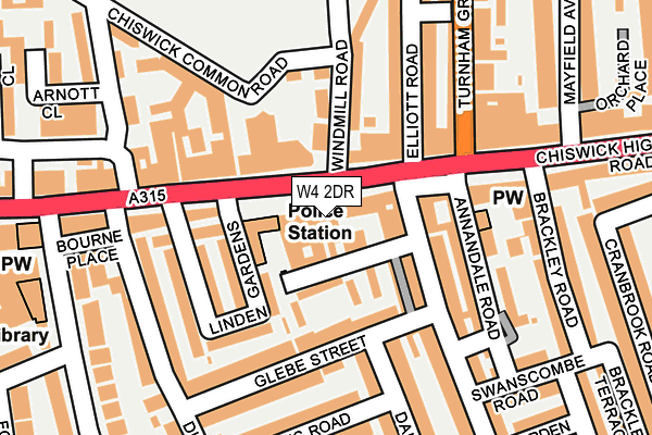 W4 2DR map - OS OpenMap – Local (Ordnance Survey)