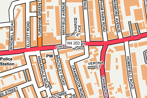 W4 2ED map - OS OpenMap – Local (Ordnance Survey)