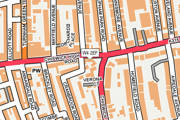 W4 2EF map - OS OpenMap – Local (Ordnance Survey)