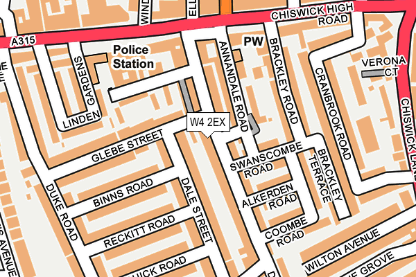 W4 2EX map - OS OpenMap – Local (Ordnance Survey)