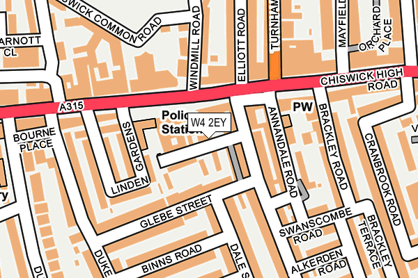 W4 2EY map - OS OpenMap – Local (Ordnance Survey)