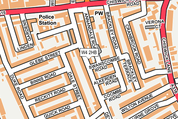 W4 2HB map - OS OpenMap – Local (Ordnance Survey)