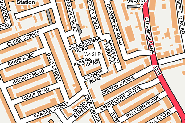 W4 2HP map - OS OpenMap – Local (Ordnance Survey)