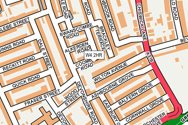 W4 2HR map - OS OpenMap – Local (Ordnance Survey)