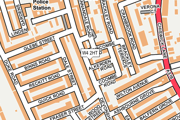 W4 2HT map - OS OpenMap – Local (Ordnance Survey)