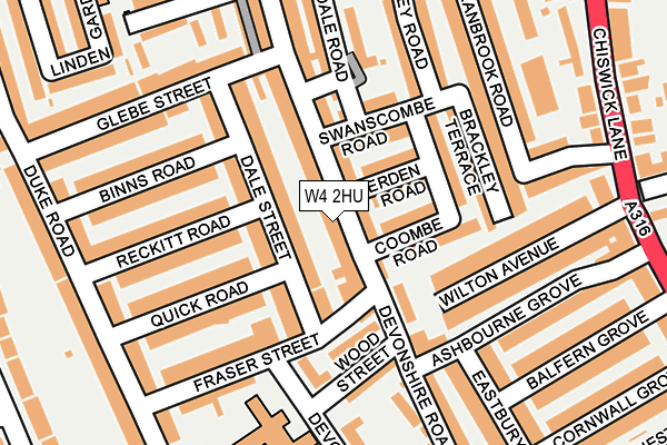 W4 2HU map - OS OpenMap – Local (Ordnance Survey)