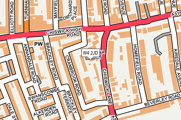 W4 2JD map - OS OpenMap – Local (Ordnance Survey)