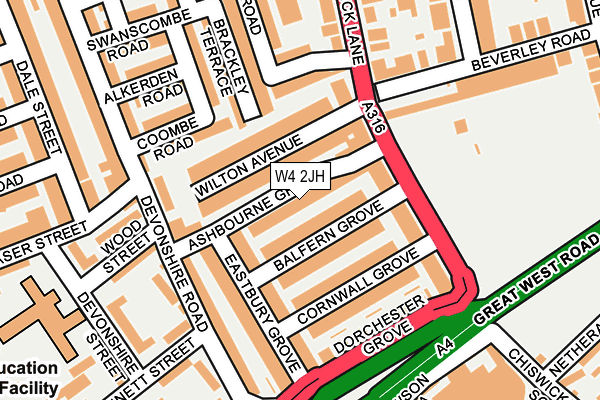 W4 2JH map - OS OpenMap – Local (Ordnance Survey)