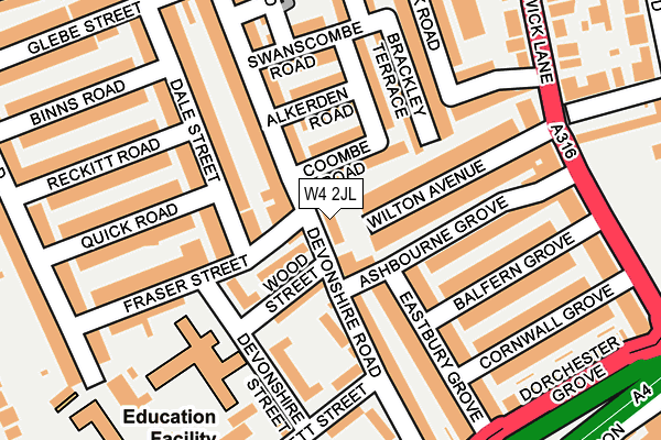 W4 2JL map - OS OpenMap – Local (Ordnance Survey)