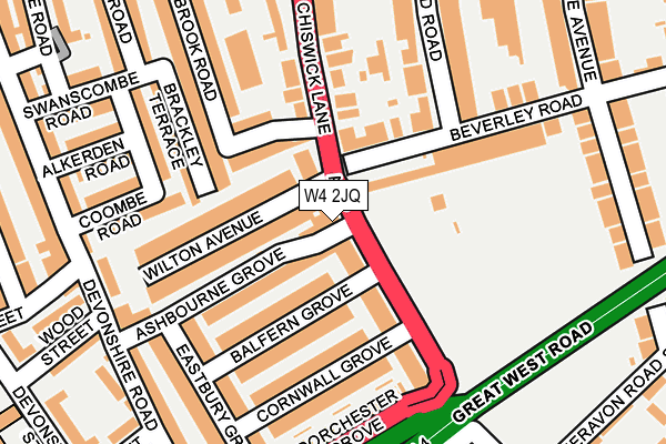 W4 2JQ map - OS OpenMap – Local (Ordnance Survey)