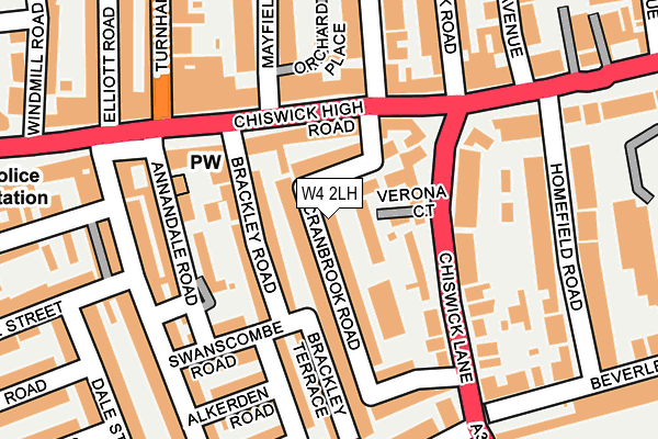 W4 2LH map - OS OpenMap – Local (Ordnance Survey)
