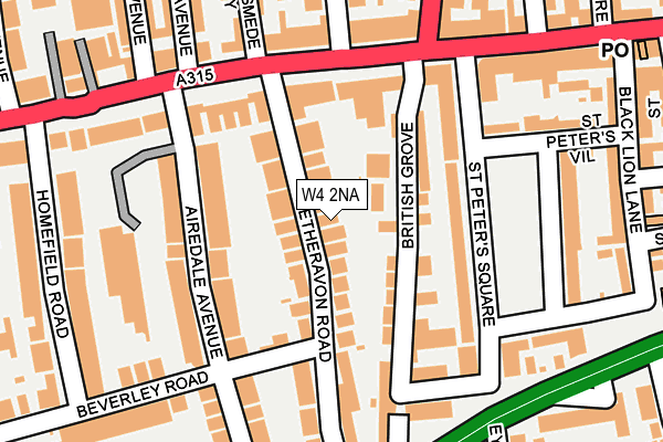 W4 2NA map - OS OpenMap – Local (Ordnance Survey)