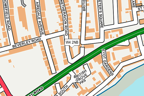 W4 2NB map - OS OpenMap – Local (Ordnance Survey)