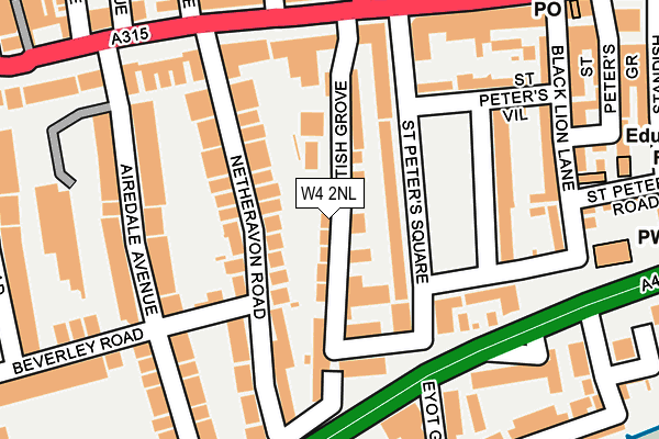 W4 2NL map - OS OpenMap – Local (Ordnance Survey)