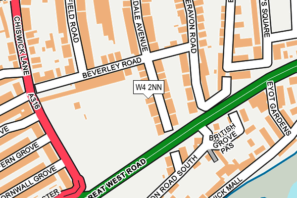 W4 2NN map - OS OpenMap – Local (Ordnance Survey)