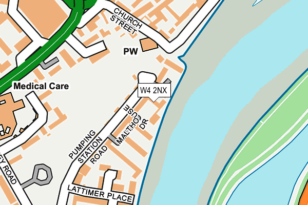 W4 2NX map - OS OpenMap – Local (Ordnance Survey)