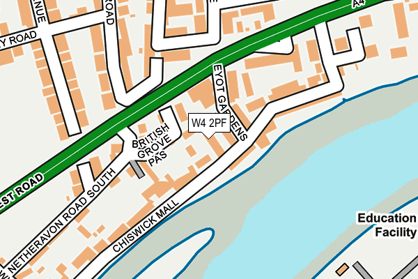 W4 2PF map - OS OpenMap – Local (Ordnance Survey)
