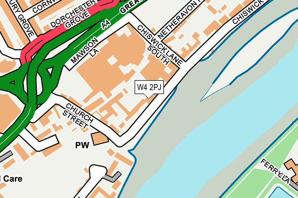 W4 2PJ map - OS OpenMap – Local (Ordnance Survey)