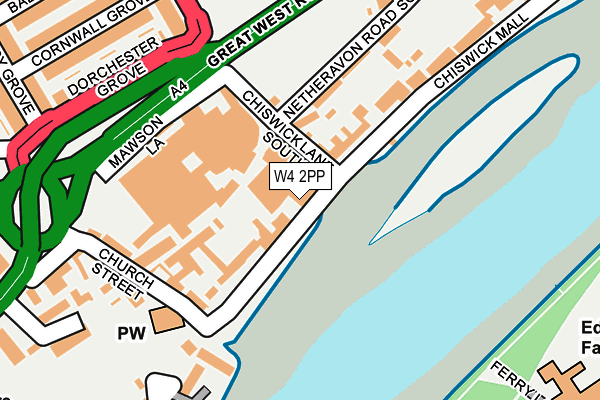 W4 2PP map - OS OpenMap – Local (Ordnance Survey)