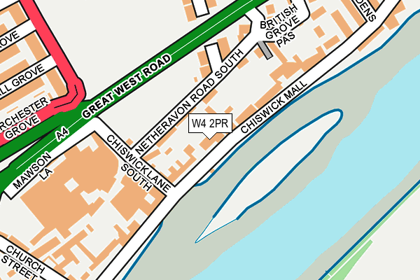 W4 2PR map - OS OpenMap – Local (Ordnance Survey)