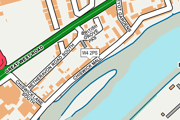 W4 2PS map - OS OpenMap – Local (Ordnance Survey)