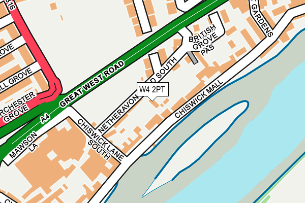 W4 2PT map - OS OpenMap – Local (Ordnance Survey)