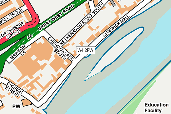 W4 2PW map - OS OpenMap – Local (Ordnance Survey)