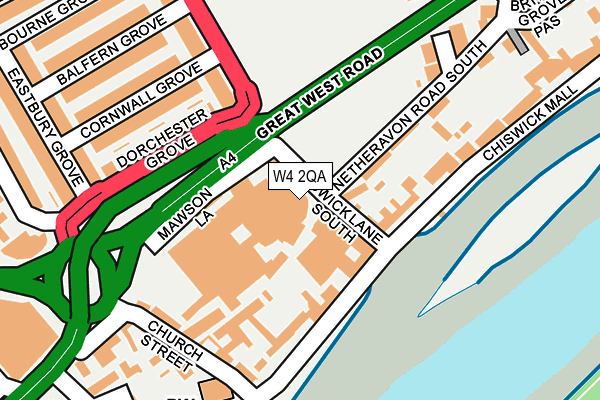 W4 2QA map - OS OpenMap – Local (Ordnance Survey)