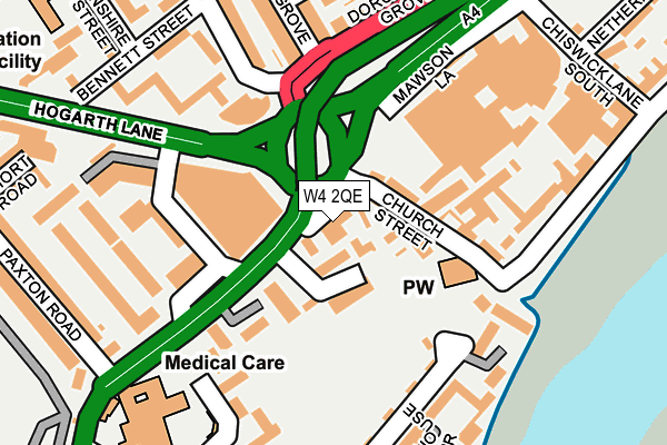 W4 2QE map - OS OpenMap – Local (Ordnance Survey)