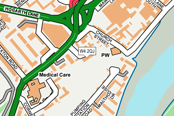W4 2QJ map - OS OpenMap – Local (Ordnance Survey)