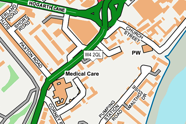 W4 2QL map - OS OpenMap – Local (Ordnance Survey)