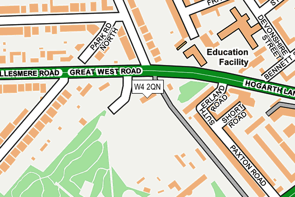 W4 2QN map - OS OpenMap – Local (Ordnance Survey)