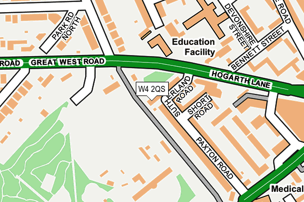 W4 2QS map - OS OpenMap – Local (Ordnance Survey)