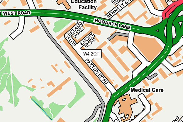 W4 2QT map - OS OpenMap – Local (Ordnance Survey)