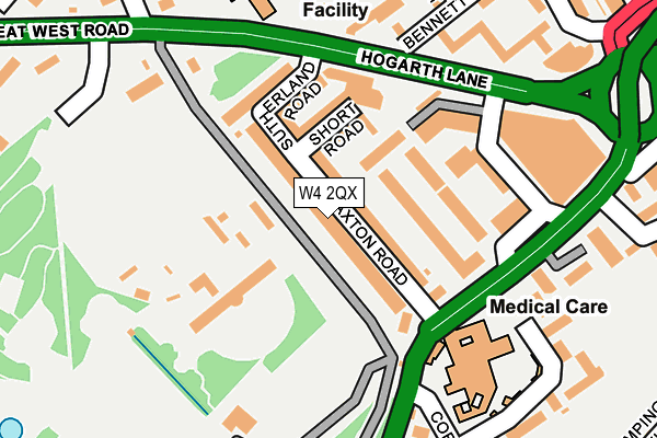 W4 2QX map - OS OpenMap – Local (Ordnance Survey)