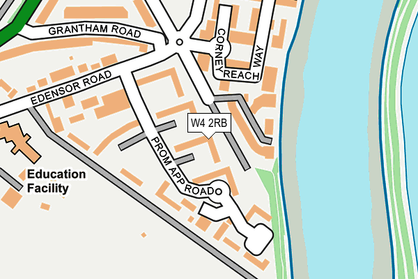 W4 2RB map - OS OpenMap – Local (Ordnance Survey)