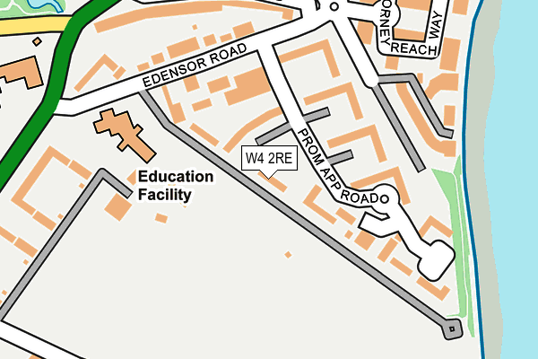 W4 2RE map - OS OpenMap – Local (Ordnance Survey)