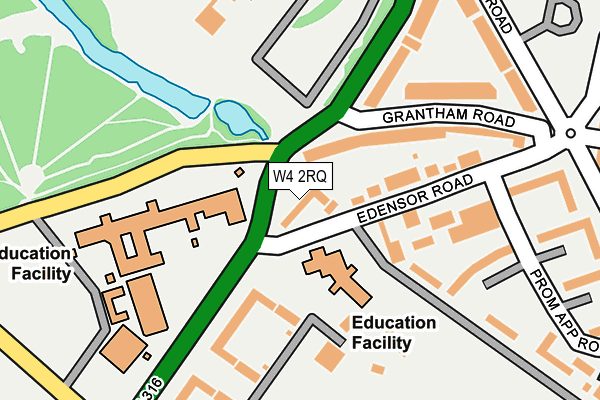 W4 2RQ map - OS OpenMap – Local (Ordnance Survey)
