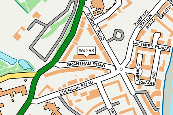 W4 2RS map - OS OpenMap – Local (Ordnance Survey)