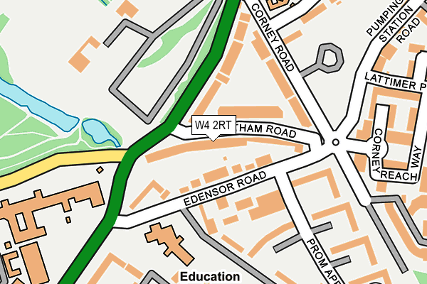 W4 2RT map - OS OpenMap – Local (Ordnance Survey)