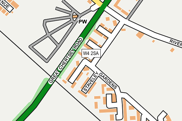 W4 2SA map - OS OpenMap – Local (Ordnance Survey)