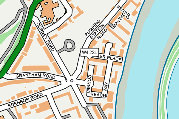 W4 2SL map - OS OpenMap – Local (Ordnance Survey)