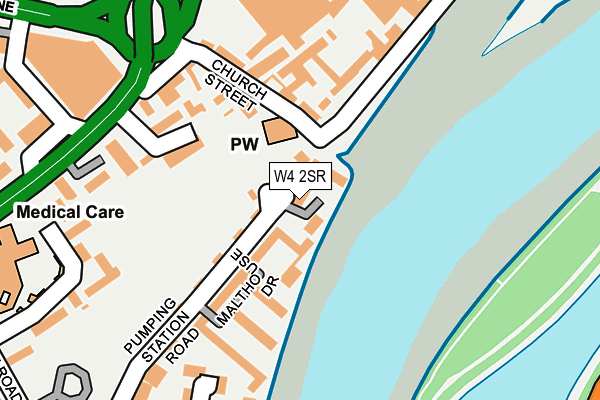 W4 2SR map - OS OpenMap – Local (Ordnance Survey)