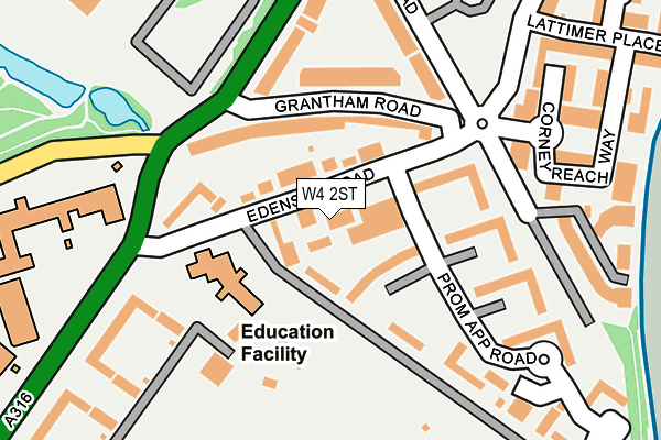 W4 2ST map - OS OpenMap – Local (Ordnance Survey)