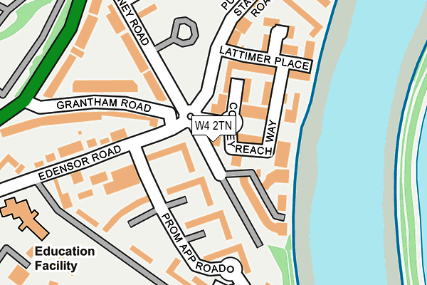 W4 2TN map - OS OpenMap – Local (Ordnance Survey)