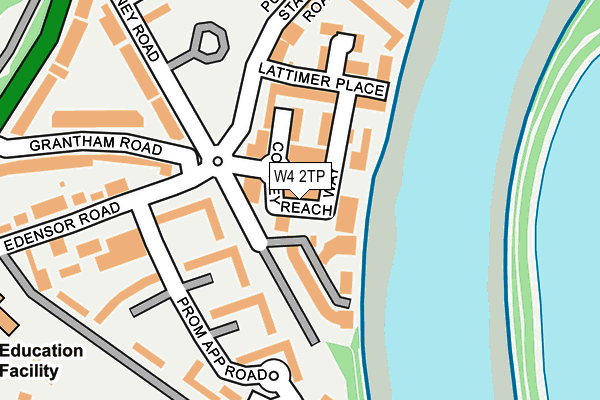 W4 2TP map - OS OpenMap – Local (Ordnance Survey)