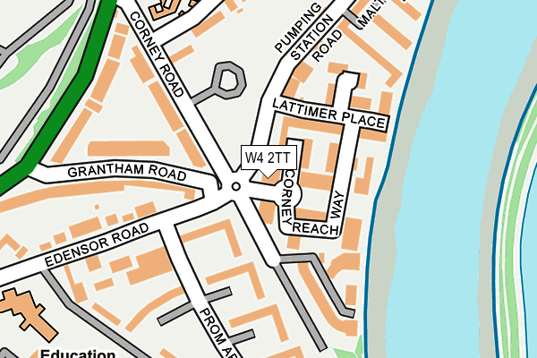 W4 2TT map - OS OpenMap – Local (Ordnance Survey)