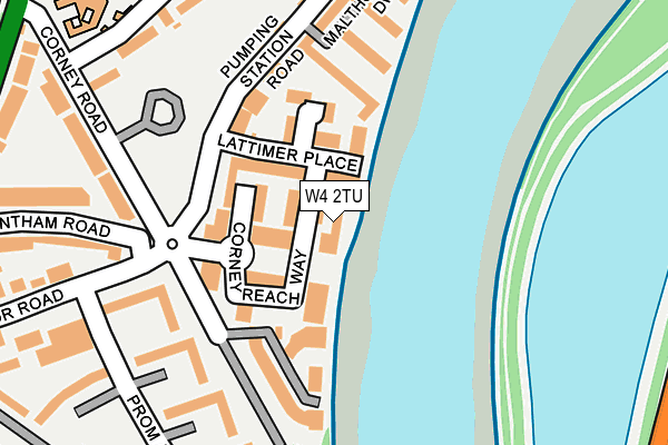 W4 2TU map - OS OpenMap – Local (Ordnance Survey)