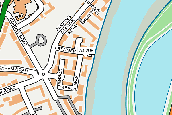 W4 2UB map - OS OpenMap – Local (Ordnance Survey)