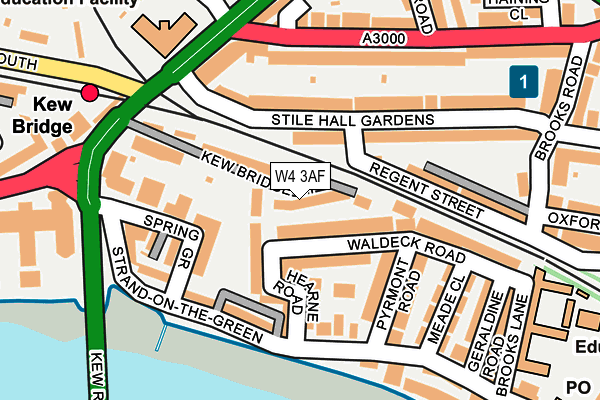 W4 3AF map - OS OpenMap – Local (Ordnance Survey)